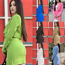 Chic Women's Blazer Dress with Decorative Button Accents