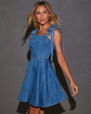 Adjustable Bow Denim Dress for Women