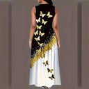 Floral Print Women's Maxi Dress with Pockets