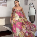 Floral Maxi Skirt with Stretchy Waistband for Women