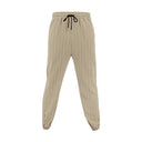 Striped Women's Pants with Elastic Waist and Side Pockets