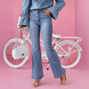 High-Waisted Flared Jeans with Vintage Charm