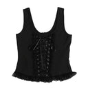 Chic Women's Corset Top with Ruffle Accents
