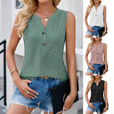Chic Women's Eyelet Blouse with Button Placket