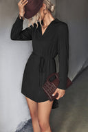 Chic Blouse Dress with Stylish Lacing and Button Accents