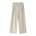 Stylish High-Waisted Pleated Women's Trousers