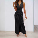 Women's Long Wrap Dress with Flattering Fit