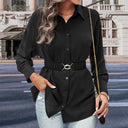 Chic Women's Blouse with Belted Style