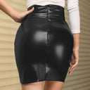 High-Waisted Faux Leather Mini Skirt for Women