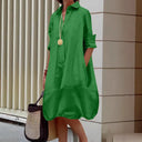 Chic Women's Shirt Dress with Wide Hem