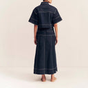 Chic Women's Denim Skirt with Side Pockets