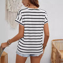 Chic Women’s Striped Short Sleeve Top