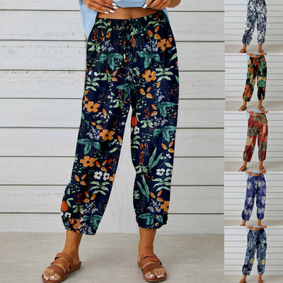 Floral Print Women's Summer Trousers