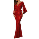 Stunning Sequin Evening Gown with Statement Sleeves