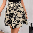 Floral A-Line Skirt with Tie Belt