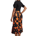 Floral-Print Women's Dress with Button Accents