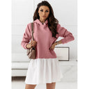 Chic Women's Ruffle Detail Hoodie Dress