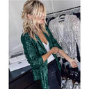 Stylish Sequin-Trimmed Blazer Jacket for Women