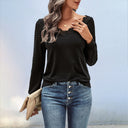 Round Neck Lace Detail Women's Top