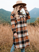Plaid Flannel Shirt Dress for Women