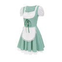 Traditional Check Pattern Dirndl Dress with Romantic Ruffles