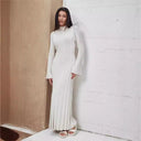 Women's High Neck Ribbed Maxi Dress