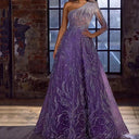 Chic Asymmetric Evening Dress with Decorative Accents