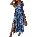 Chic V-Neck Maxi Dress with High Slit