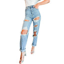 Vintage-Inspired Destroyed Mom Jeans for Women