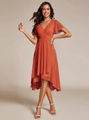 Chic Asymmetric Hem Women's Wrap Dress