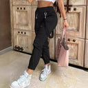 Stylish Women's Cargo Pants with Adjustable Waist and Side Pockets