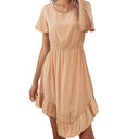 Chic Women's Midi Dress with Ruffle Hem