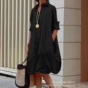 Chic Women's Shirt Dress with Convenient Pockets