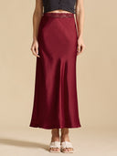 Chic Satin Skirt with Lace Detail
