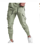 Women's Cargo Pants with Zipper Pockets and Elastic Waistband