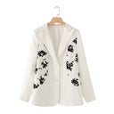 Floral Detail Women's Blazer Jacket with Superior Craftsmanship