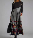 Boho-Inspired Midi Dress with Unique Patterns