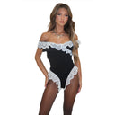Chic Lace Trim Wrap Bodysuit for Women