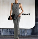 Chic Long Sleeve Swing Dress with Zigzag Design