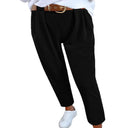 Chic High-Waist Pants with Pleat Design and Belt