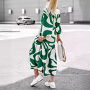Chic Long Sleeve Dress with Modern Graphic Design