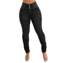High-Waist Skinny Jeans for Women with Stretchy Waist
