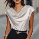 Chic Draped Top Crafted from Superior Fabric