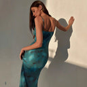 Chiffon Midi Dress with Spaghetti Straps for Women