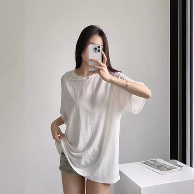 Women's Stylish T-Shirt with Dropped Sleeves