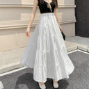 Chic Long Ruffle Summer Skirt with Elastic Waist