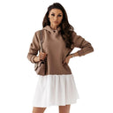 Chic Women's Ruffle Detail Hoodie Dress