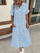 Stylish Women's Shirt Dress with Button Details