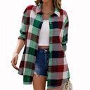 Chic Women's Long Sleeve Checked Shirt Dress