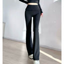 High-Waisted Bootcut Leggings with Ruffle Details for Women